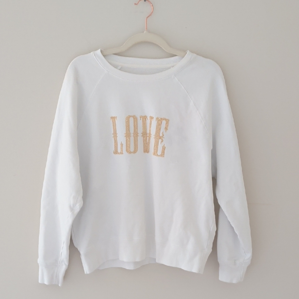 Zadig & Voltaire Sweatshirt with Gold 'LOVE' Print - Size medium
